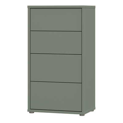 Alice Springs Tall 4 Drawer Chest with Push-to-Open Drawers in Sage Green