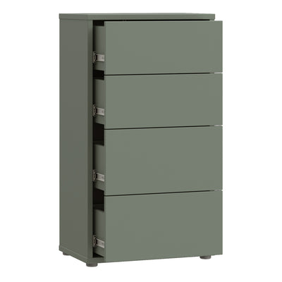 Alice Springs Tall 4 Drawer Chest with Push-to-Open Drawers in Sage Green