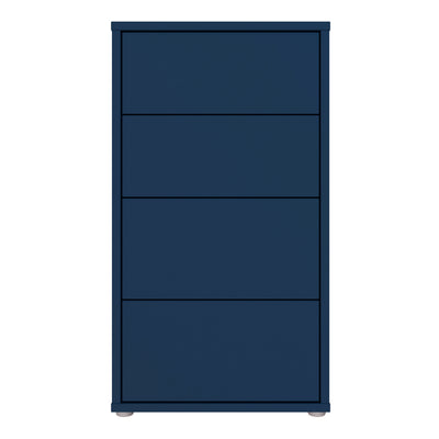 Alice Springs Tall 4 Drawer Chest with Push-to-Open Drawers in Night Blue