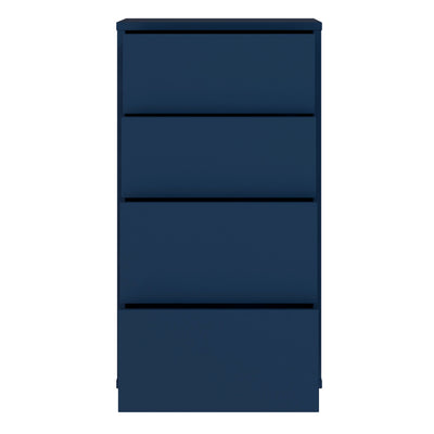 Alice Springs Tall 4 Drawer Chest with Push-to-Open Drawers in Night Blue