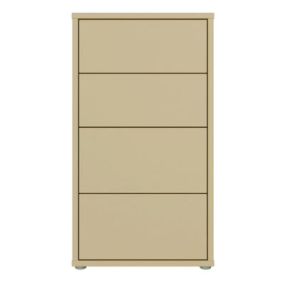 Alice Springs Tall 4 Drawer Chest with Push-to-Open Drawers in Butter Yellow