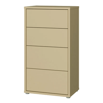 Alice Springs Tall 4 Drawer Chest with Push-to-Open Drawers in Butter Yellow