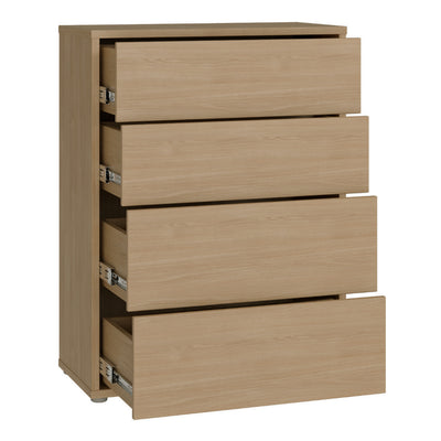 Alice Springs 4 Drawer Chest with Push-to-Open Drawers in Elegancia Oak and White