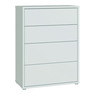 Alice Springs 4 Drawer Chest with Push-to-Open Drawers in Light Grey