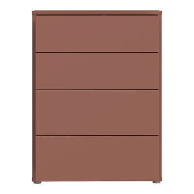 Alice Springs 4 Drawer Chest with Push-to-Open Drawers in Terracotta
