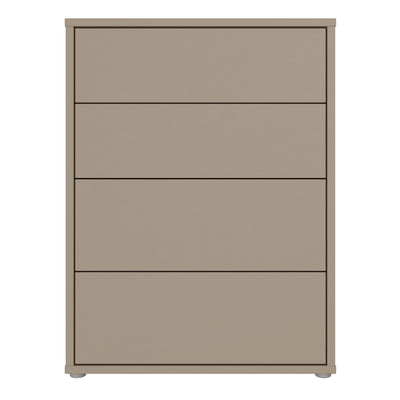 Alice Springs 4 Drawer Chest with Push-to-Open Drawers in Taupe