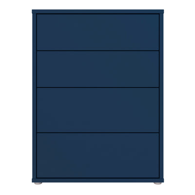 Alice Springs 4 Drawer Chest with Push-to-Open Drawers in Night Blue