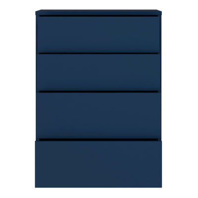 Alice Springs 4 Drawer Chest with Push-to-Open Drawers in Night Blue