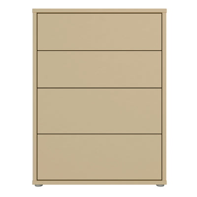 Alice Springs 4 Drawer Chest with Push-to-Open Drawers in Butter Yellow