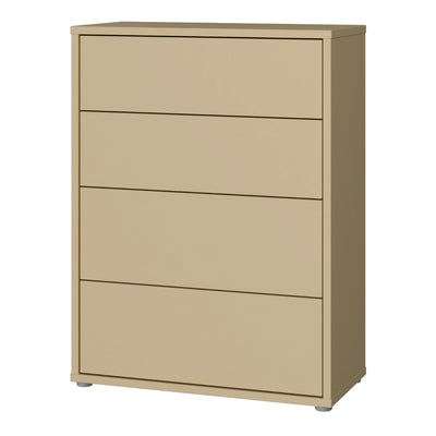 Alice Springs 4 Drawer Chest with Push-to-Open Drawers in Butter Yellow