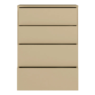 Alice Springs 4 Drawer Chest with Push-to-Open Drawers in Butter Yellow