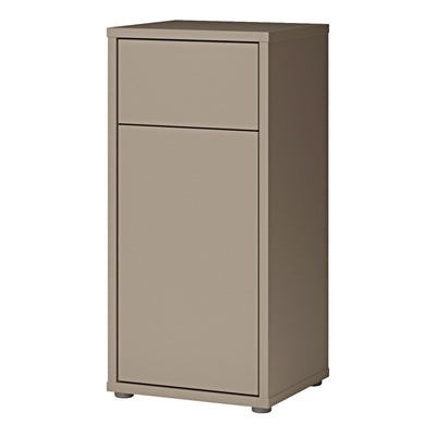 Alice Springs Low Bathroom Storage Cabinet with 1 Door Push-to-Open & 1 Drawer Push-to-Open in Taupe