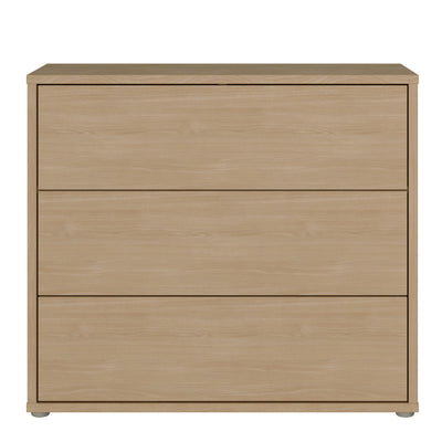 Alice Springs 3 Drawer Chest with Push-to-Open Drawers in Elegancia Oak