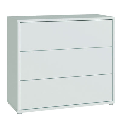 Alice Springs 3 Drawer Chest with Push-to-Open Drawers in Light Grey