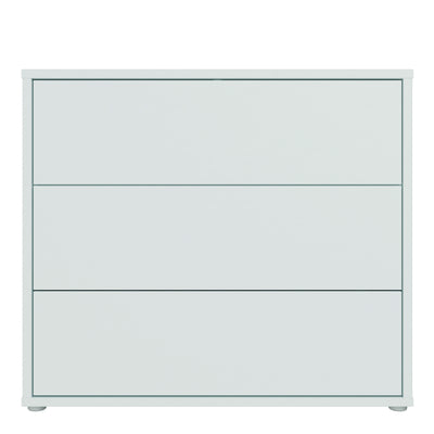 Alice Springs 3 Drawer Chest with Push-to-Open Drawers in Light Grey