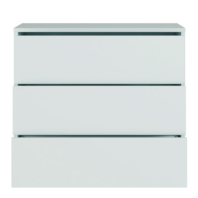 Alice Springs 3 Drawer Chest with Push-to-Open Drawers in Light Grey