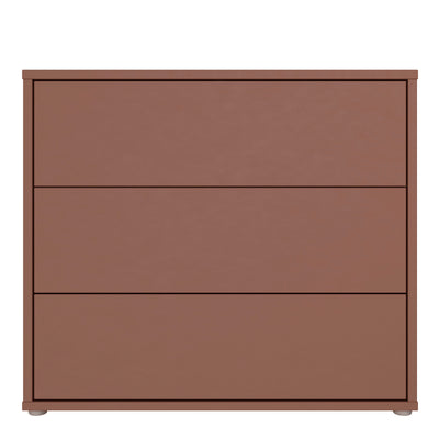 Alice Springs 3 Drawer Chest with Push-to-Open Drawers in Terracotta