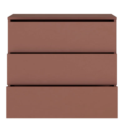 Alice Springs 3 Drawer Chest with Push-to-Open Drawers in Terracotta