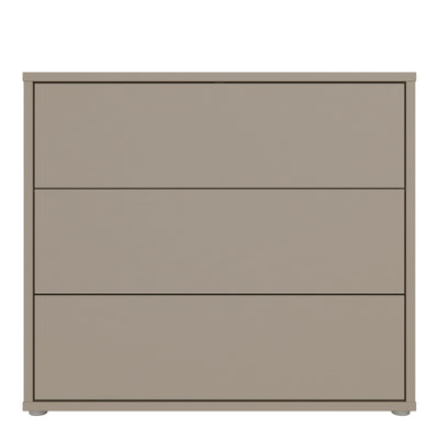 Alice Springs 3 Drawer Chest With Push-to-Open Drawers in Taupe