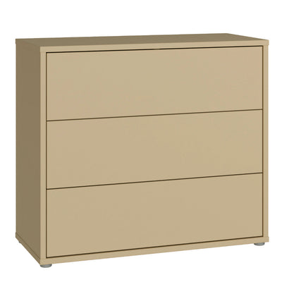 Alice Springs 3 Drawer Chest with Push-to-Open Drawers in Butter Yellow