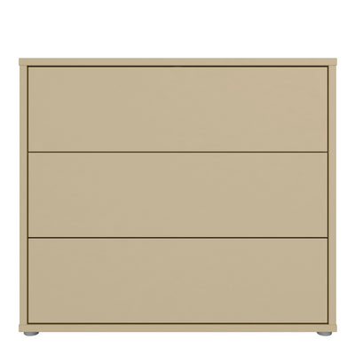 Alice Springs 3 Drawer Chest with Push-to-Open Drawers in Butter Yellow