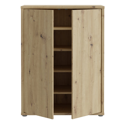 Alice Springs Shoe Cabinet with 2 Doors Push-to-Open in Artisan Oak