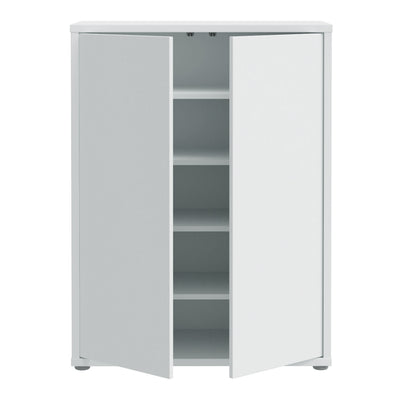 Alice Springs Shoe Cabinet with 2 Doors Push-to-Open in Light Grey