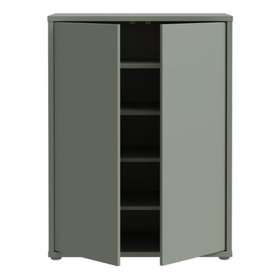 Alice Springs Shoe Cabinet with 2 Doors Push-to-Open in Sage Green