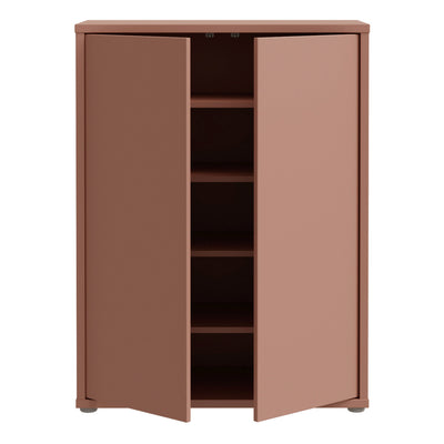 Alice Springs Shoe Cabinet with 2 Doors Push-to-Open in Terracotta