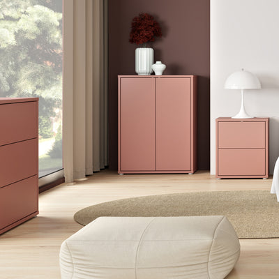 Alice Springs Shoe Cabinet with 2 Doors Push-to-Open in Terracotta