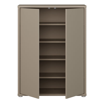 Alice Springs Shoe Cabinet with 2 Doors Push-to-Open in Taupe