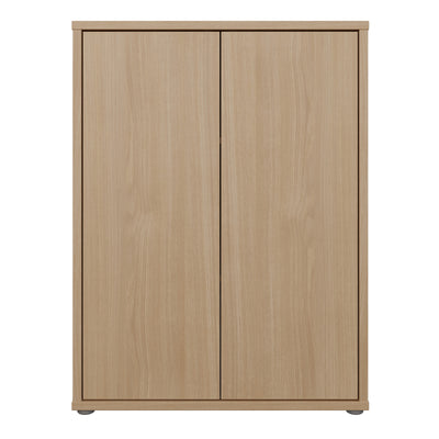 Alice Springs Tall 2 Door Cupboard with Push-to-Open Doors in Elegancia Oak