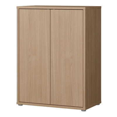 Alice Springs Tall 2 Door Cupboard with Push-to-Open Doors in Elegancia Oak