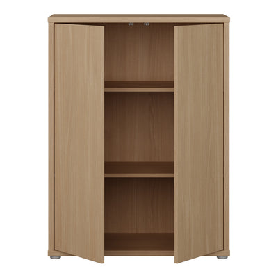 Alice Springs Tall 2 Door Cupboard with Push-to-Open Doors in Elegancia Oak