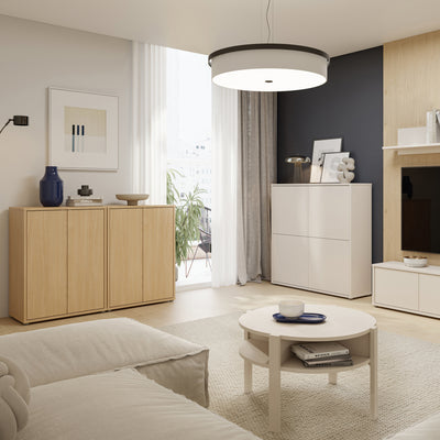 Alice Springs Tall 2 Door Cupboard with Push-to-Open Doors in Elegancia Oak