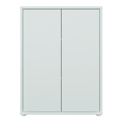 Alice Springs Tall 2 Door Cupboard with Push-to-Open Doors in Light Grey