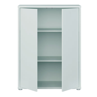 Alice Springs Tall 2 Door Cupboard with Push-to-Open Doors in Light Grey