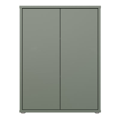 Alice Springs Tall 2 Door Cupboard with Push-to-Open Doors in Sage Green