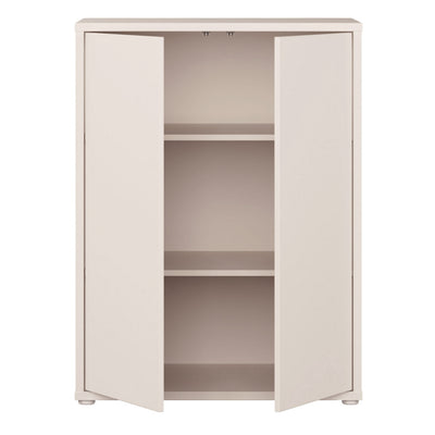 Alice Springs Tall 2 Door Cupboard with Push-to-Open Doors in Sand