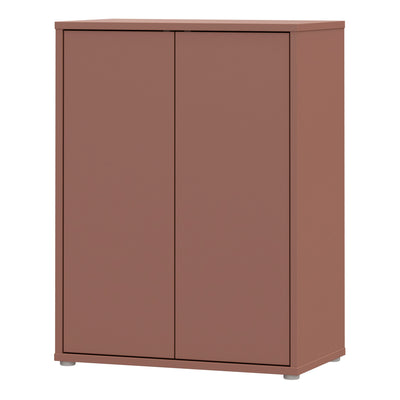 Alice Springs Tall 2 Door Cupboard with Push-to-Open Doors in Terracotta