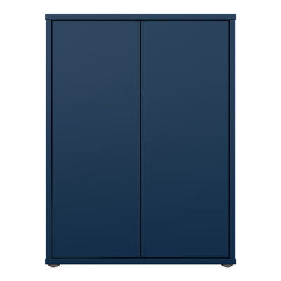 Alice Springs Tall 2 Door Cupboard with Push-to-Open Doors in Night Blue