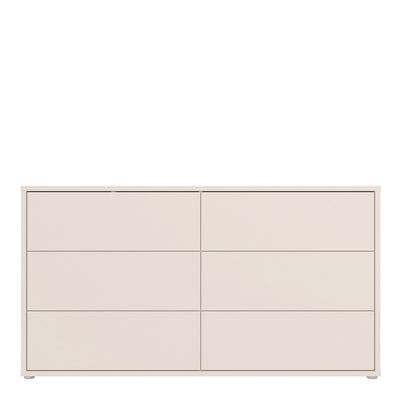 Alice Springs 6 Drawer Wide Chest with Push-to-Open Drawers in Sand