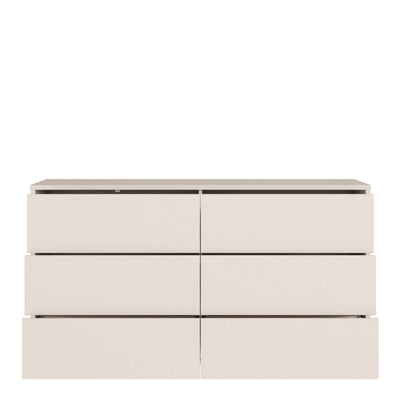 Alice Springs 6 Drawer Wide Chest with Push-to-Open Drawers in Sand