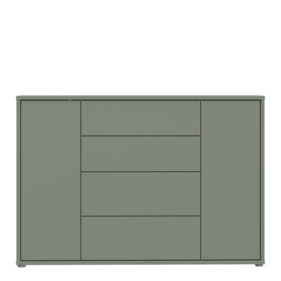 Alice Springs Wide Sideboard with 4 Drawers & 2 Doors with Push-to-Open in Sage Green
