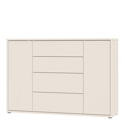 Alice Springs Wide Sideboard with 4 Drawers & 2 Doors with Push-to-Open in Sand