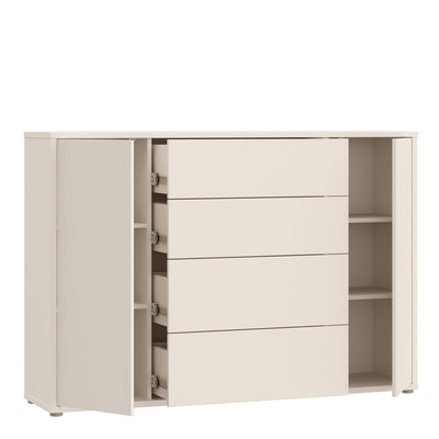 Alice Springs Wide Sideboard with 4 Drawers & 2 Doors with Push-to-Open in Sand