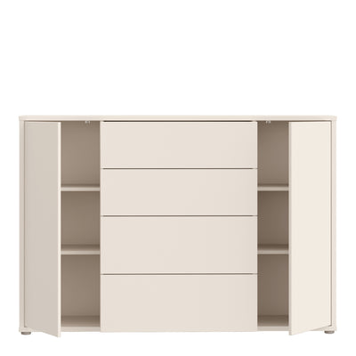 Alice Springs Wide Sideboard with 4 Drawers & 2 Doors with Push-to-Open in Sand