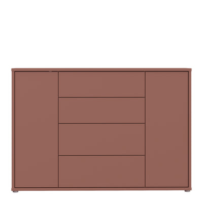 Alice Springs Wide Sideboard with 4 Drawers & 2 Doors with Push-to-Open in Terracotta
