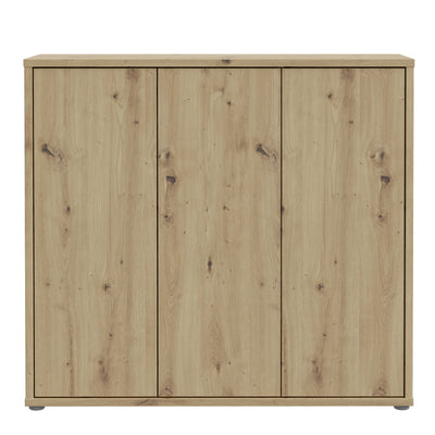 Alice Springs Shoe Cabinet with 3 Doors Push-to-Open in Artisan Oak