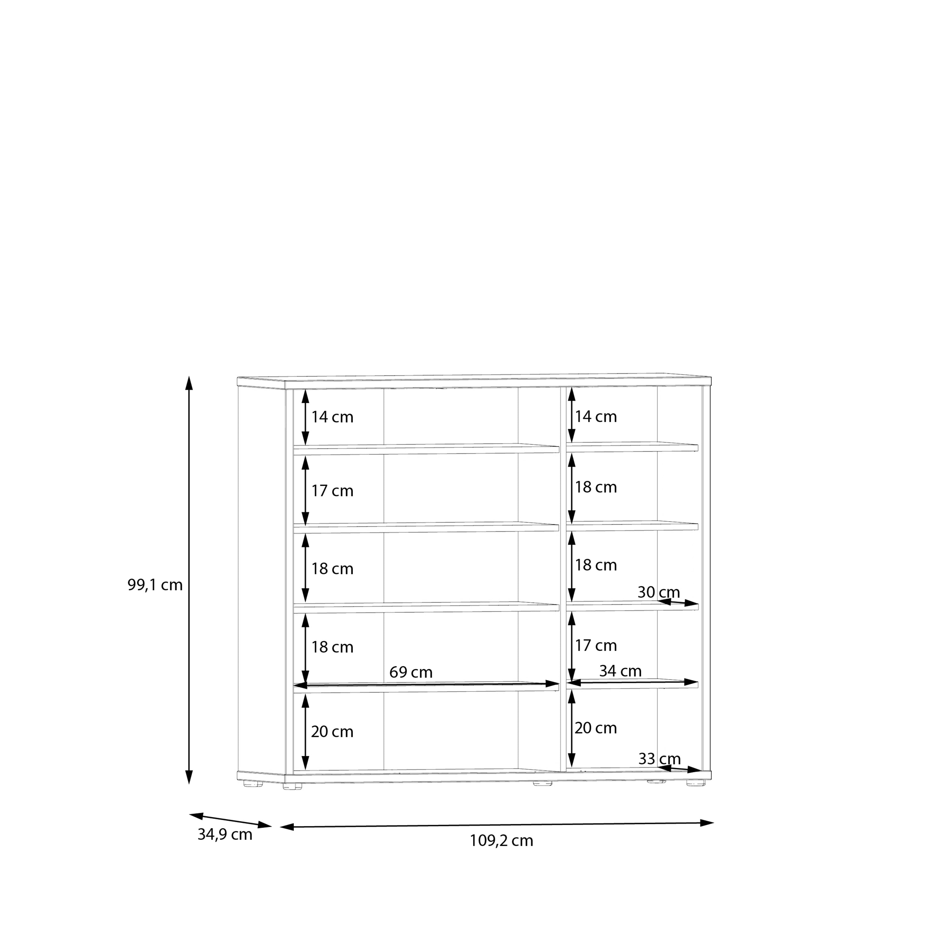 Alice Springs Shoe Cabinet with 3 Doors Push-to-Open in Light Grey